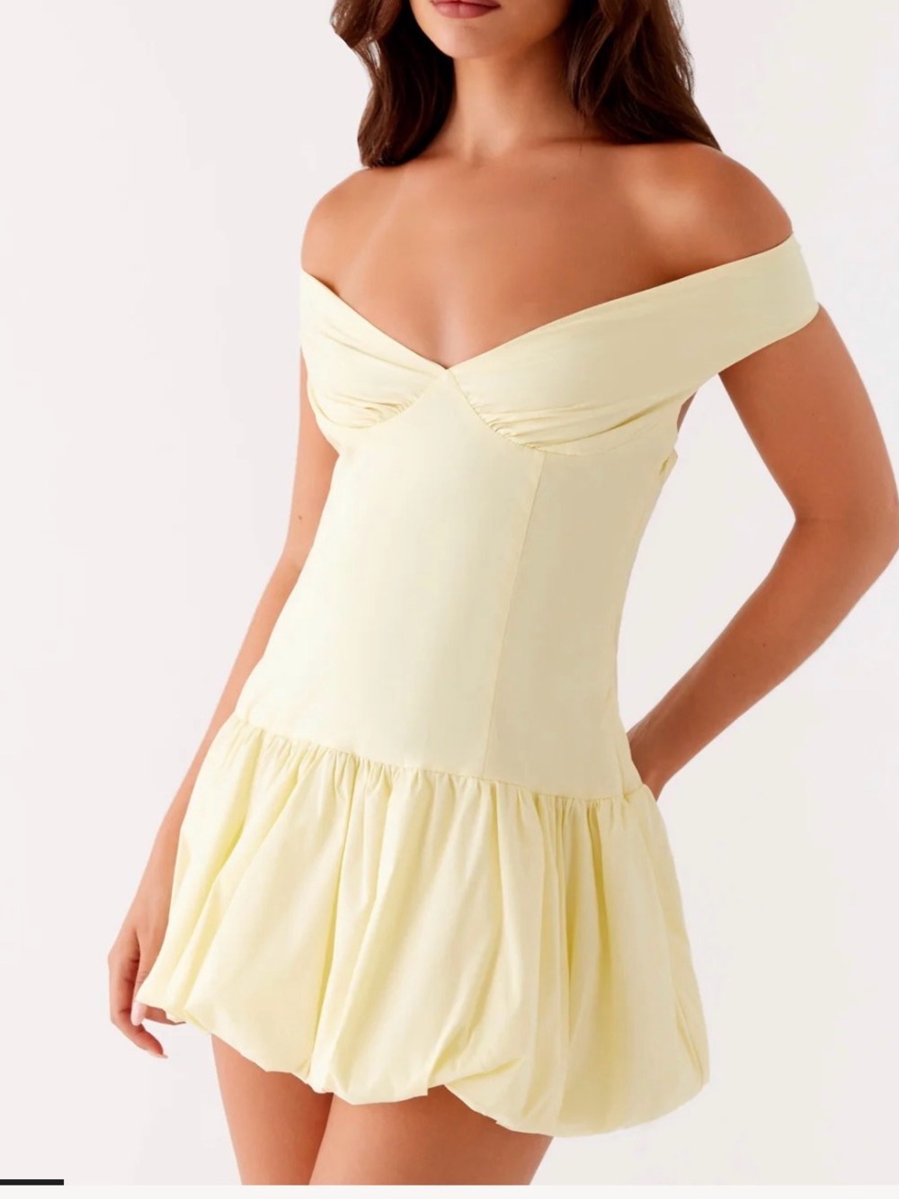 Peppermayo butter yellow mini dress
